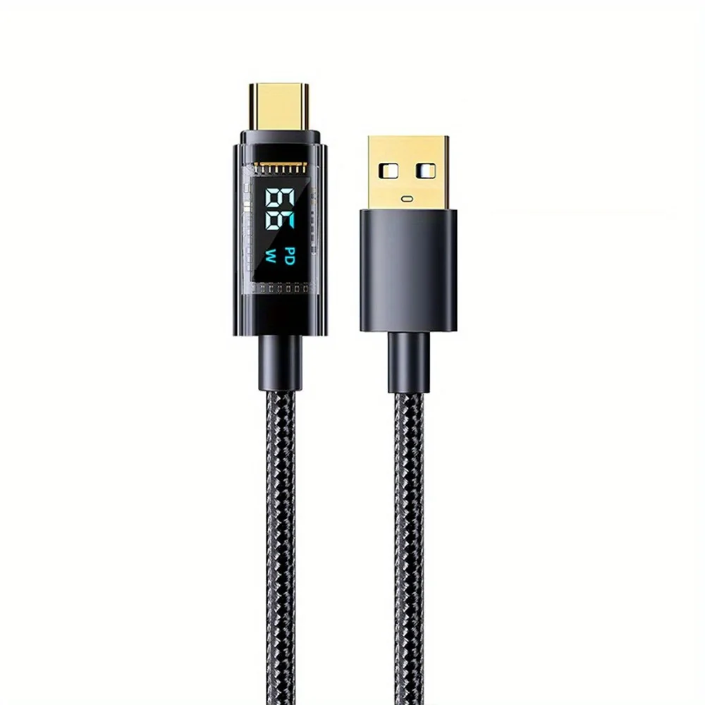 100W Type C To Type C Super Fast Charging Cable With Led Display - Usb To Type-C Data Cord For Xiaomi, For Samsung