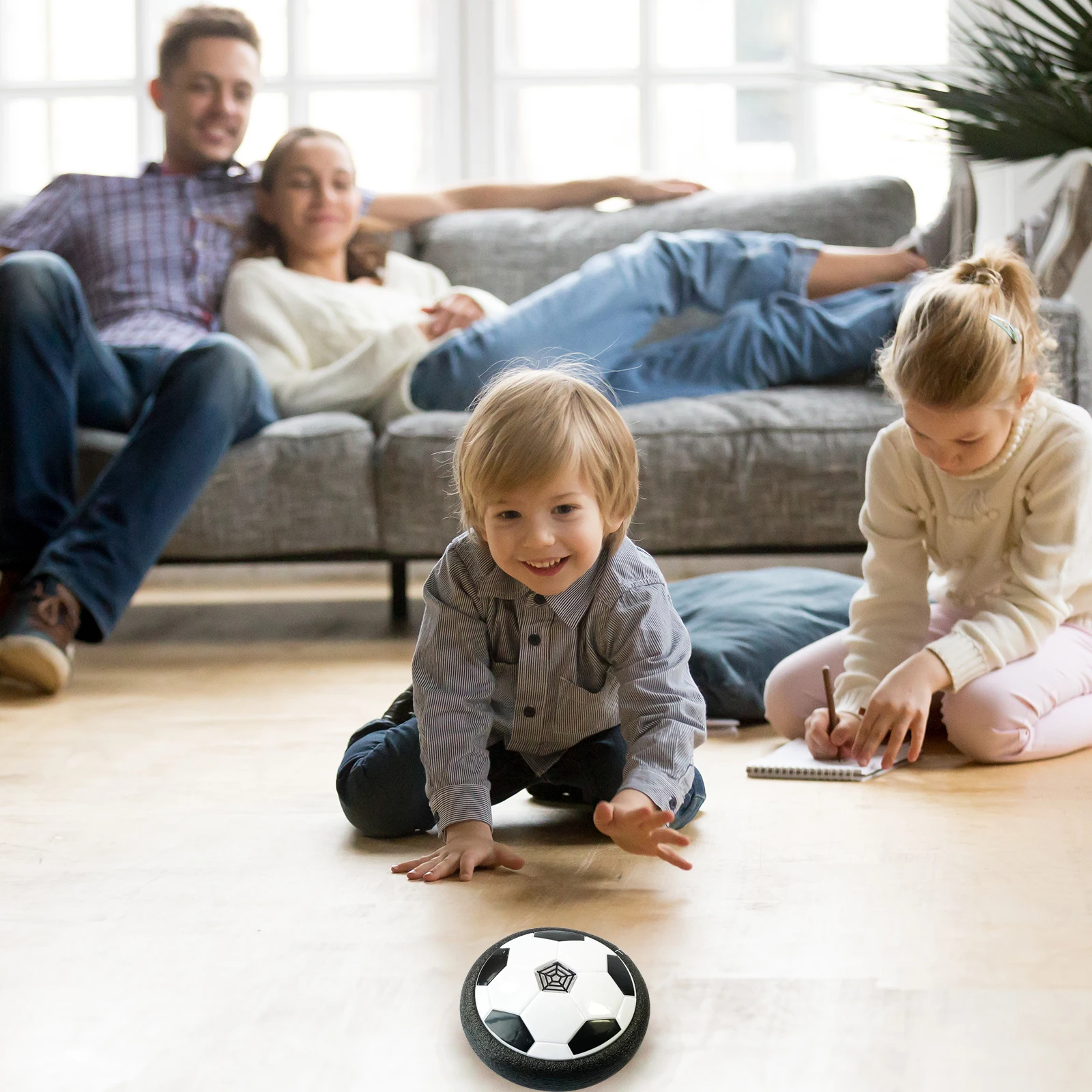 Levitate Soccer Ball Air Cushion Plastic with LED Light Hover Soccer Ball Toys Safety Battery Powered for Children Birthday Gift