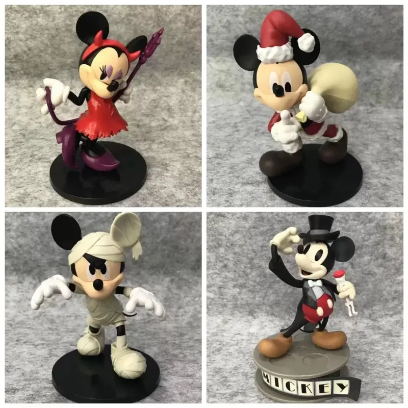 

Disney Figurine Mickey Mummy Devil Minnie Cartoon Doll Model Office Car Desktop Ornament Christmas Halloween Decoration Gifts