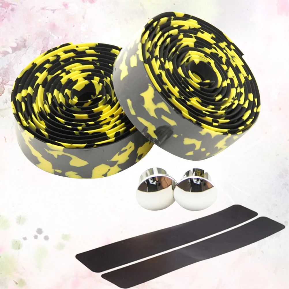 

1Set Road Cycling Bike Handlebar Tape Durable Anti-Slip Sweat Absorption Grips Tape Non-Slip Handlebar Wrap Black Yellow