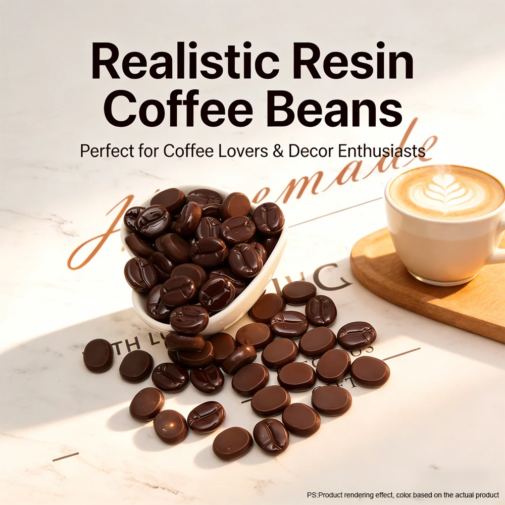 

20/100Pcs Simulation Coffee Bean Resin Charms with Loop for DIY Jewelry Making Earring Necklace Pendant Handmade Craft Supplies