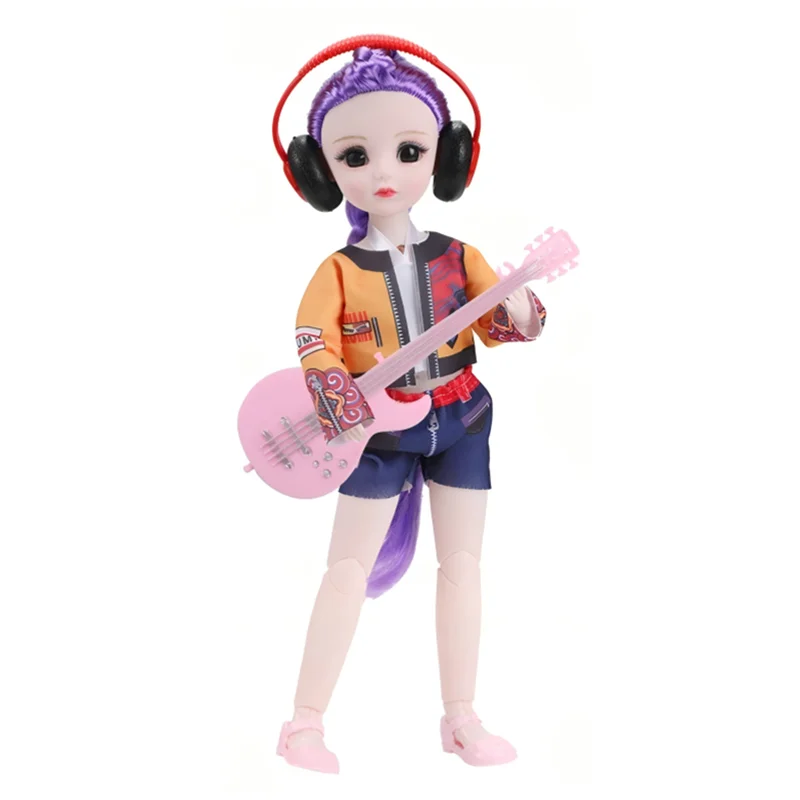 

Hot Sale 12 Inch Hunters Girls Dolls Musical Toys Miniature Guitarist With Fashion Clothes Shoes Guitar Best Birthday For Girl
