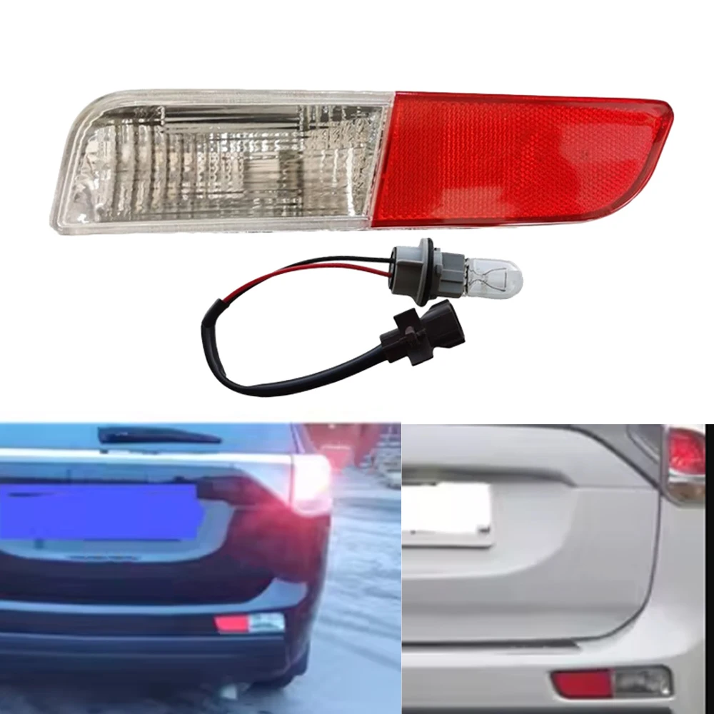 Rear Bumper Reflector Light For Mitsubishi Outlander 2013 2014 2015 8337A111 8336A102 Rear Tail Brake Lamp with Bulbs