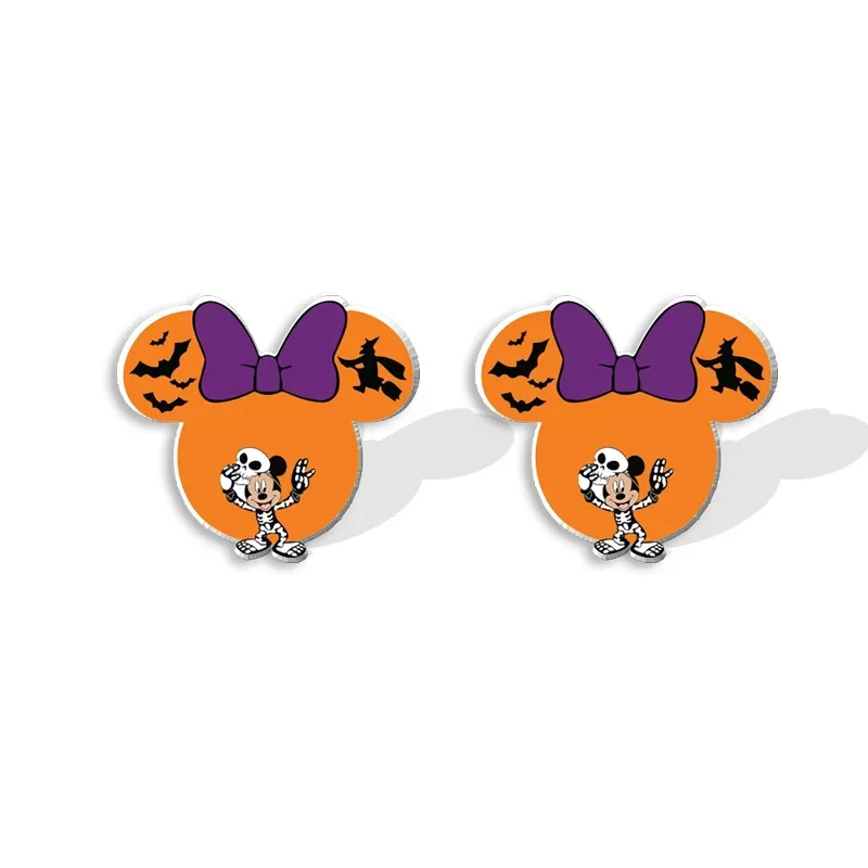 2024 New Disney Mickey Mouse Earrings Halloween Series Funny Earring Cute Fashion Jewelry Accessories Halloween Stud Earrings