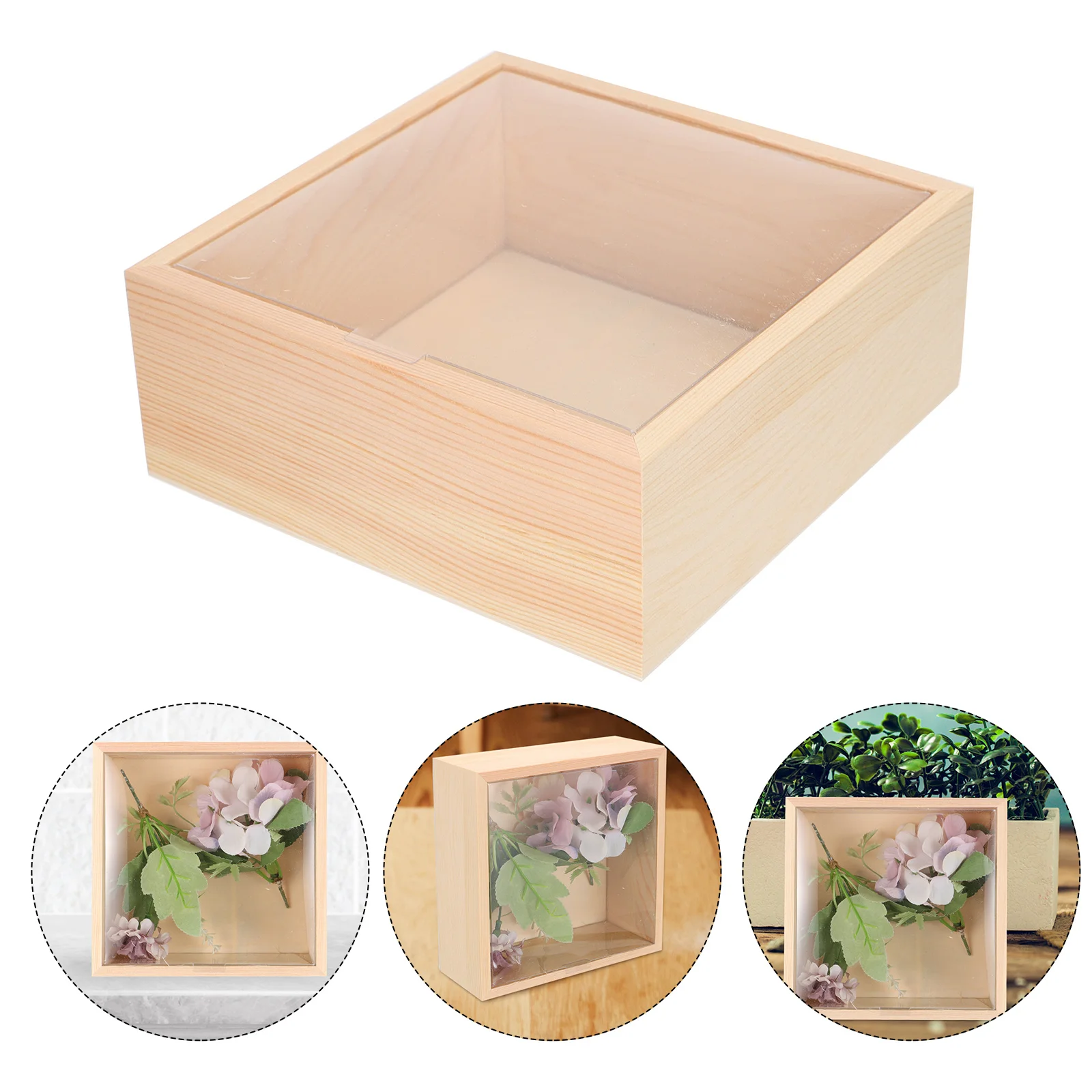 

Storage Box Gift Packaging Wooden Bridesmaid Jewelry Boxes Rose Flower Container Pine Present