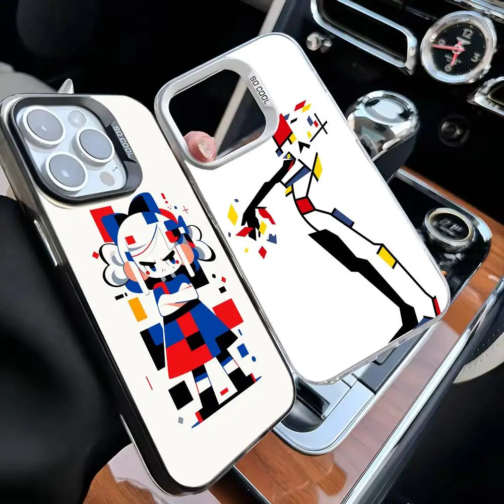 

Mondrian Color Square Art Phone Case For iPhone 16,15,14,13,12,11,Mini,Pro,MAX White Matte Shockproof Cover