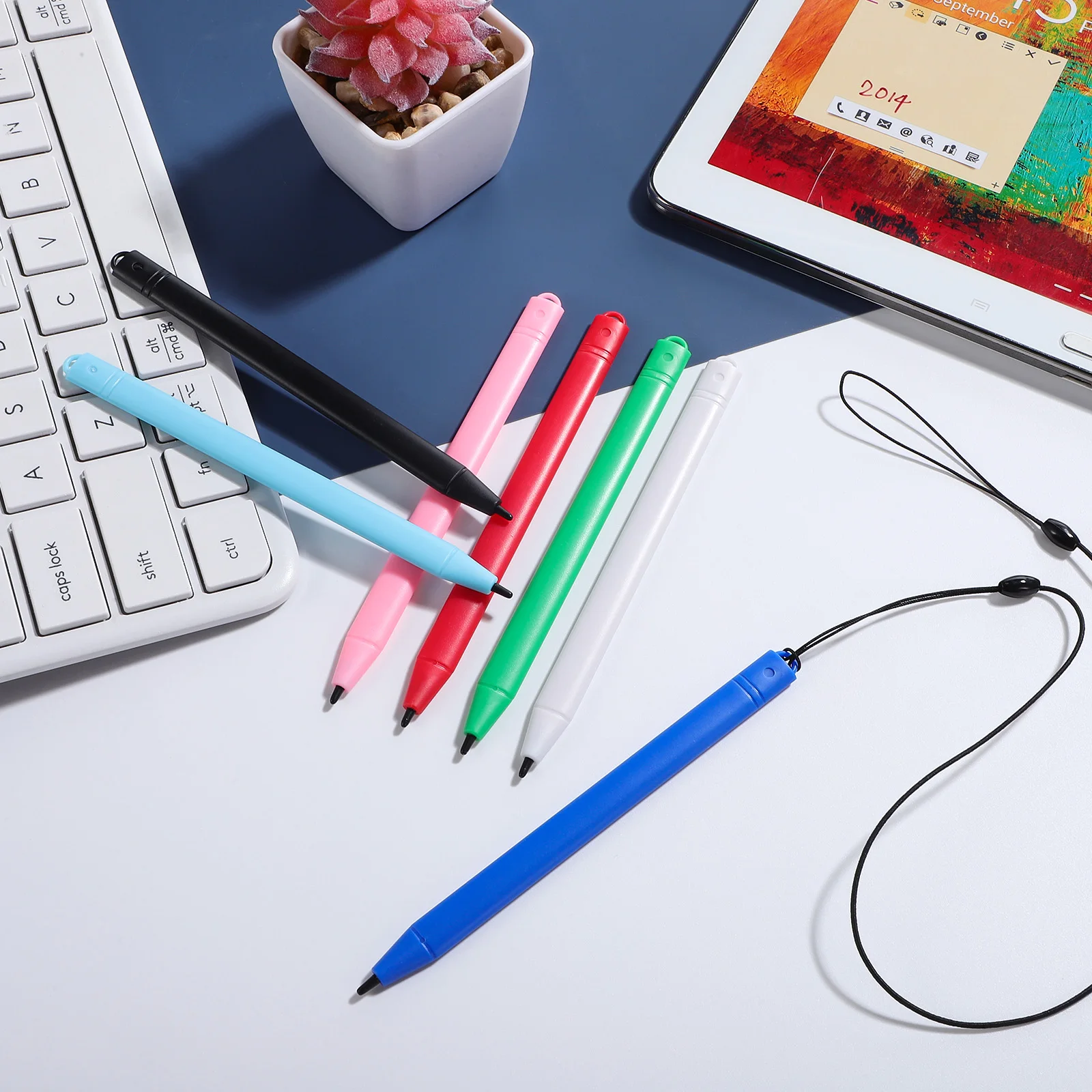 

7 pcs Stylus Pen for Lcd Writing Board Drawing Tablet Elastic Lanyard Kids Accessories Lightweight Smooth Writing