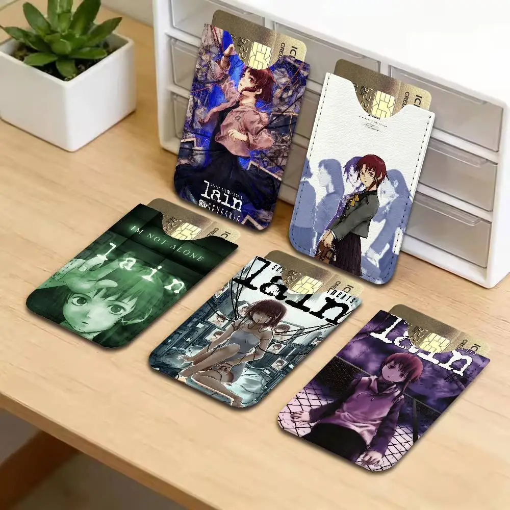 Anime S-Serial Experiments L-lain Creative Printed with Leather Protective Case Business Portable Letter Pattern Leather
