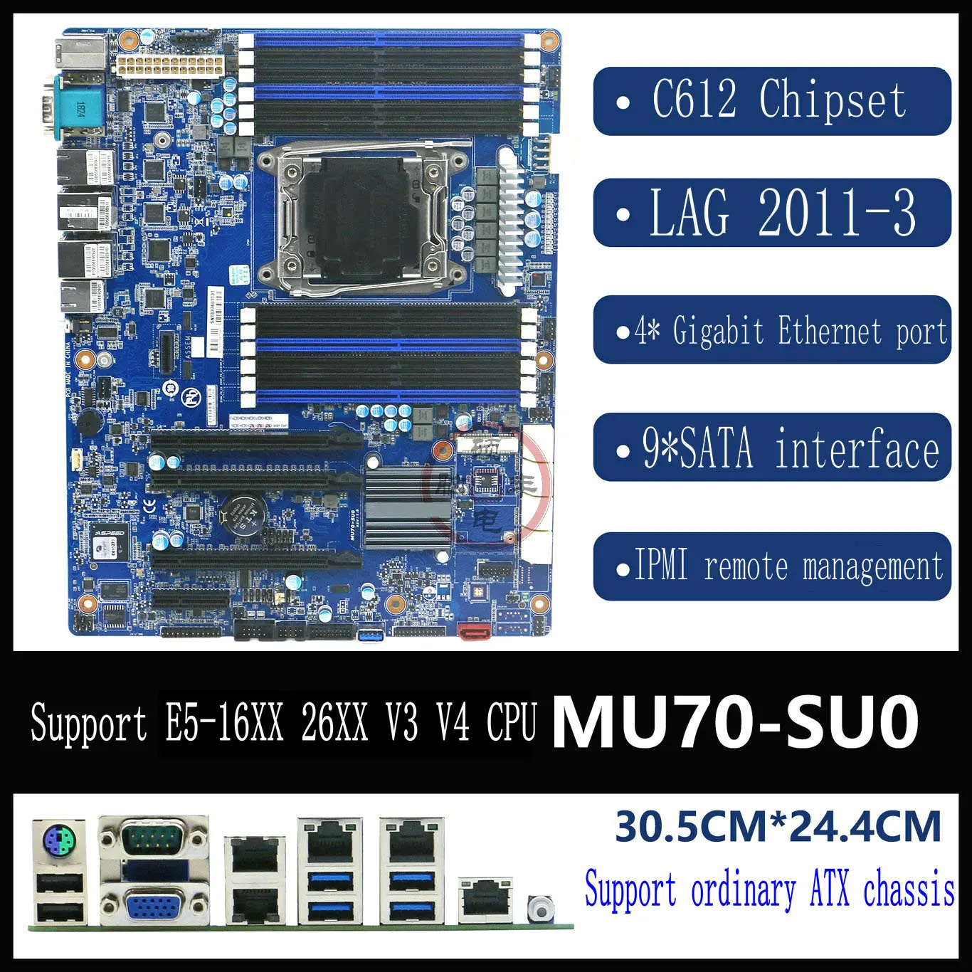 For Gigabyte MU70-SU0 X99 server motherboard BMC remote 4 gigabit network card soft routing NAS E5-2600V3 LGA2100-3 Mainboad