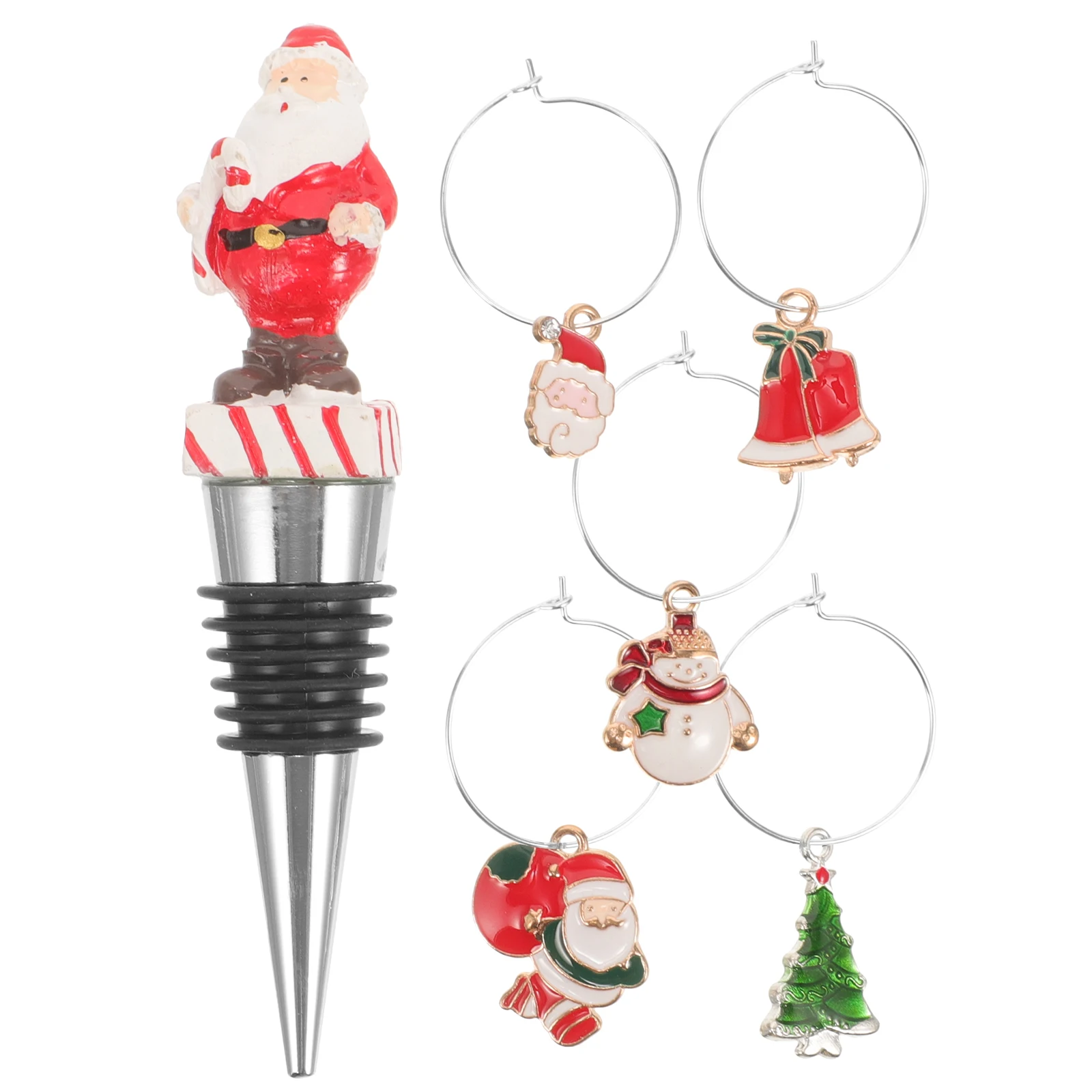 

Red Wine Bottle Stopper Plug Kit Glasses Carbonated Beverage Cover Alcohol Identifier Resin