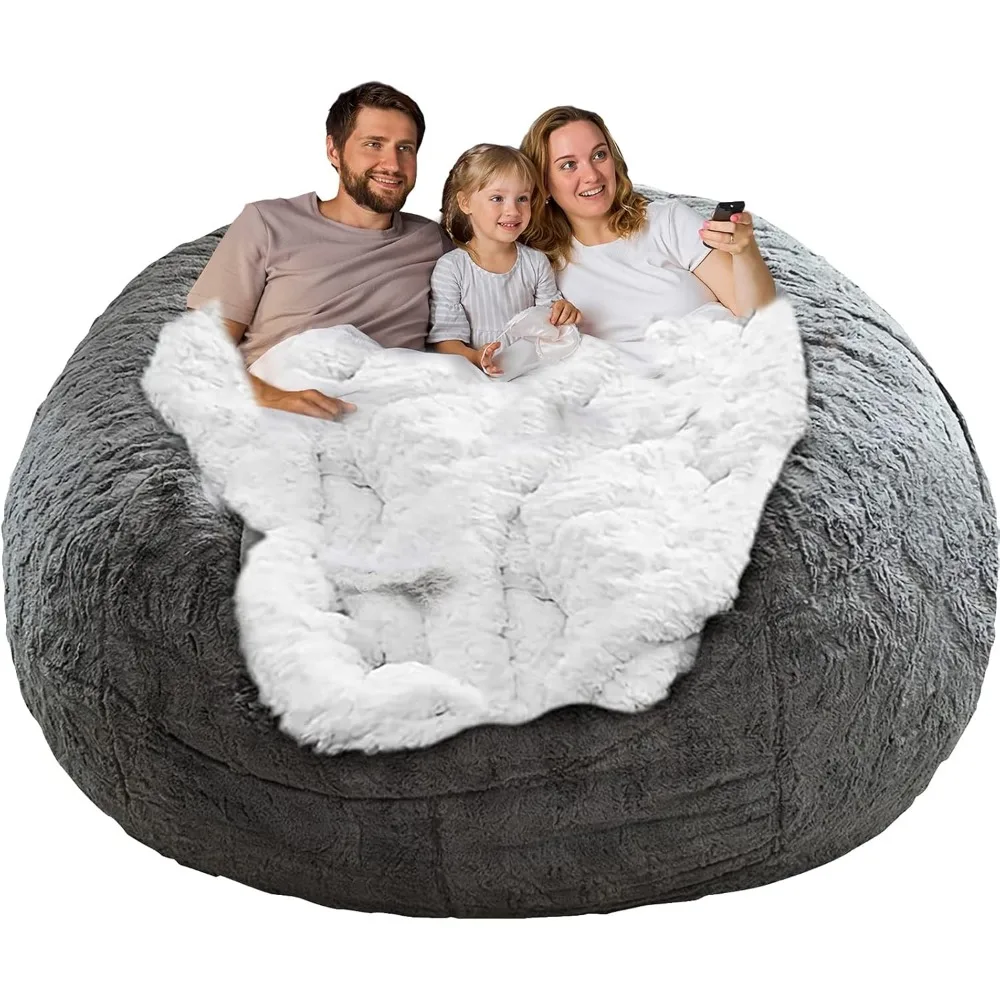 

Bean Bag Chair Cover(Cover Only,No Filler),Big Round Soft Fluffy PV Velvet Washable Bean Bag Lazy Sofa Bed Cover for Adults,Livi