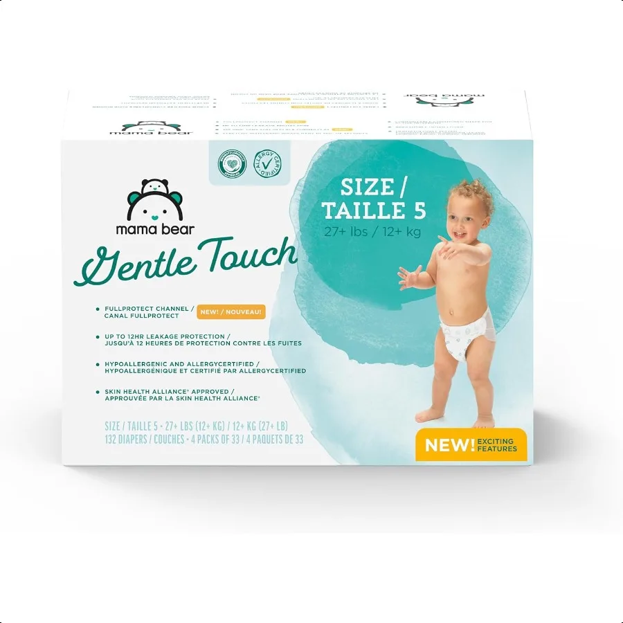 

Brand Mama Bear Gentle Touch Diapers Size 5 132 Count 4 packs of 33