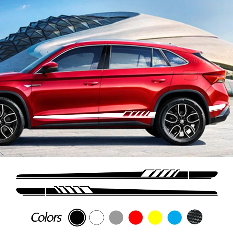 

2Pcs Side Door Car Sticker Auto Tuning Accessories For Skoda Octavia 2 A7 A5 VRS Fabia 3 Rapid Superb 3 Kodiaq Scala Karoq Kamiq