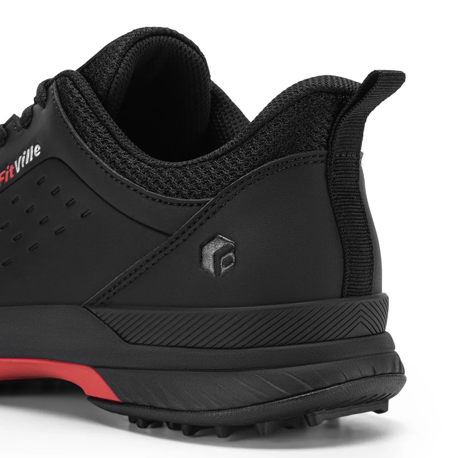 FitVille Herren Breite Wasserdichte Golfschuhe Professionelle Spiked Rutschfeste Golfsneaker mit Fußgewölbestütze für Breite & Geschwollene Füße – Detail 13