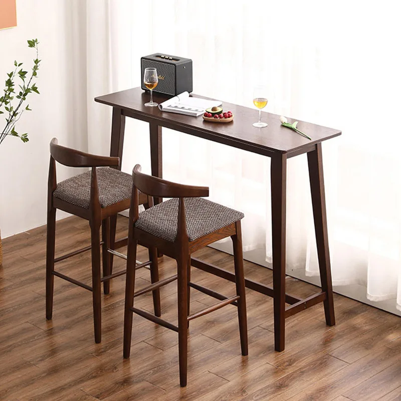 

Customizable Nordic all solid wood living room partition balcony bar table against the wall