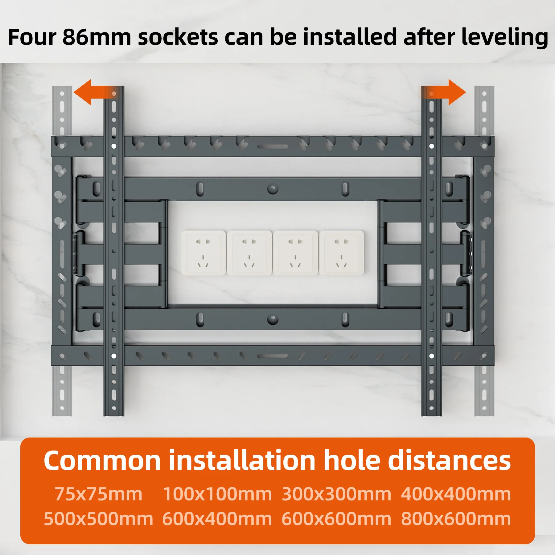 Full Motion TV Brackets For TV Swivel Ultra Thin Off Wall Embedded Wall Mount Flat LED LCD 75 80 86 90 98 100 inch Stand DY820