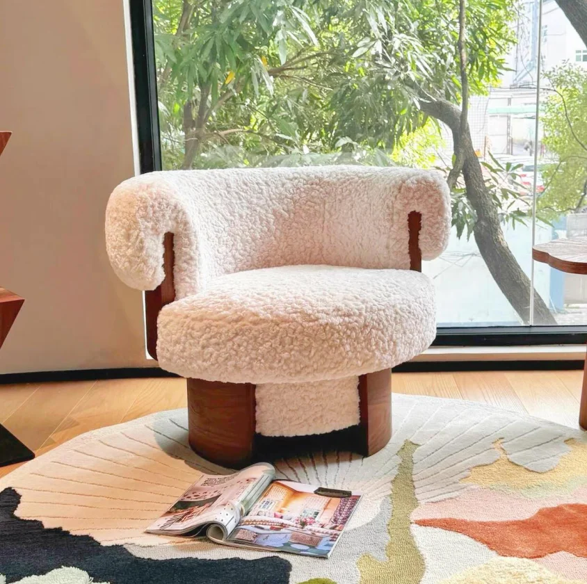 

Factory Direct Sale Home Furniture Up-holstered Fabric Single Sofa Chair Wood Frame Leisure Chairs for Living Room