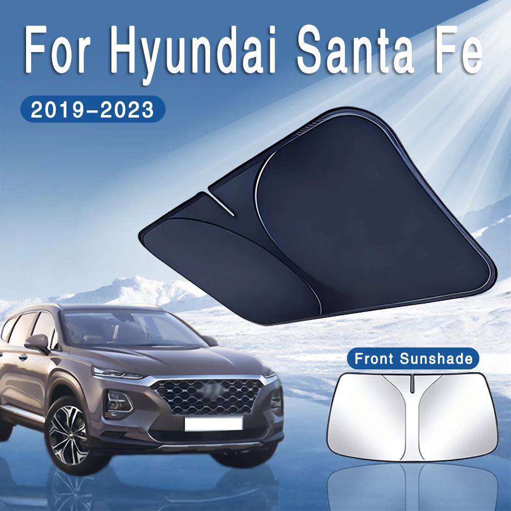 For Hyundai Santa Fe 2019 2020 2021 2022 2023 Car Sun Visor Front Windshield Sunshade Heat Insulation Summer Auto Accessories
