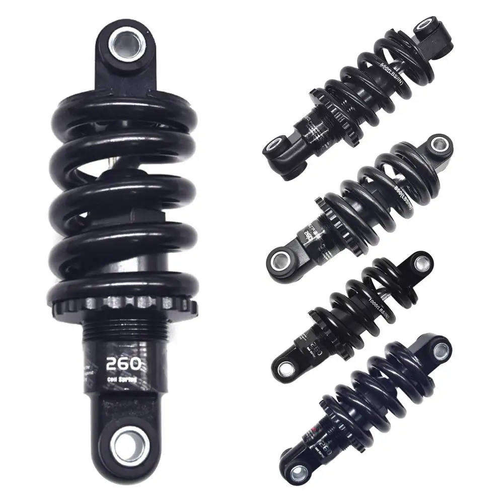 Amortiguador de resorte de bicicleta de 12,5/15CM, 550/850/1000/1500Lbs, Scooter ajustable, amortiguador de suspensión trasera de bicicleta de aleación plegable