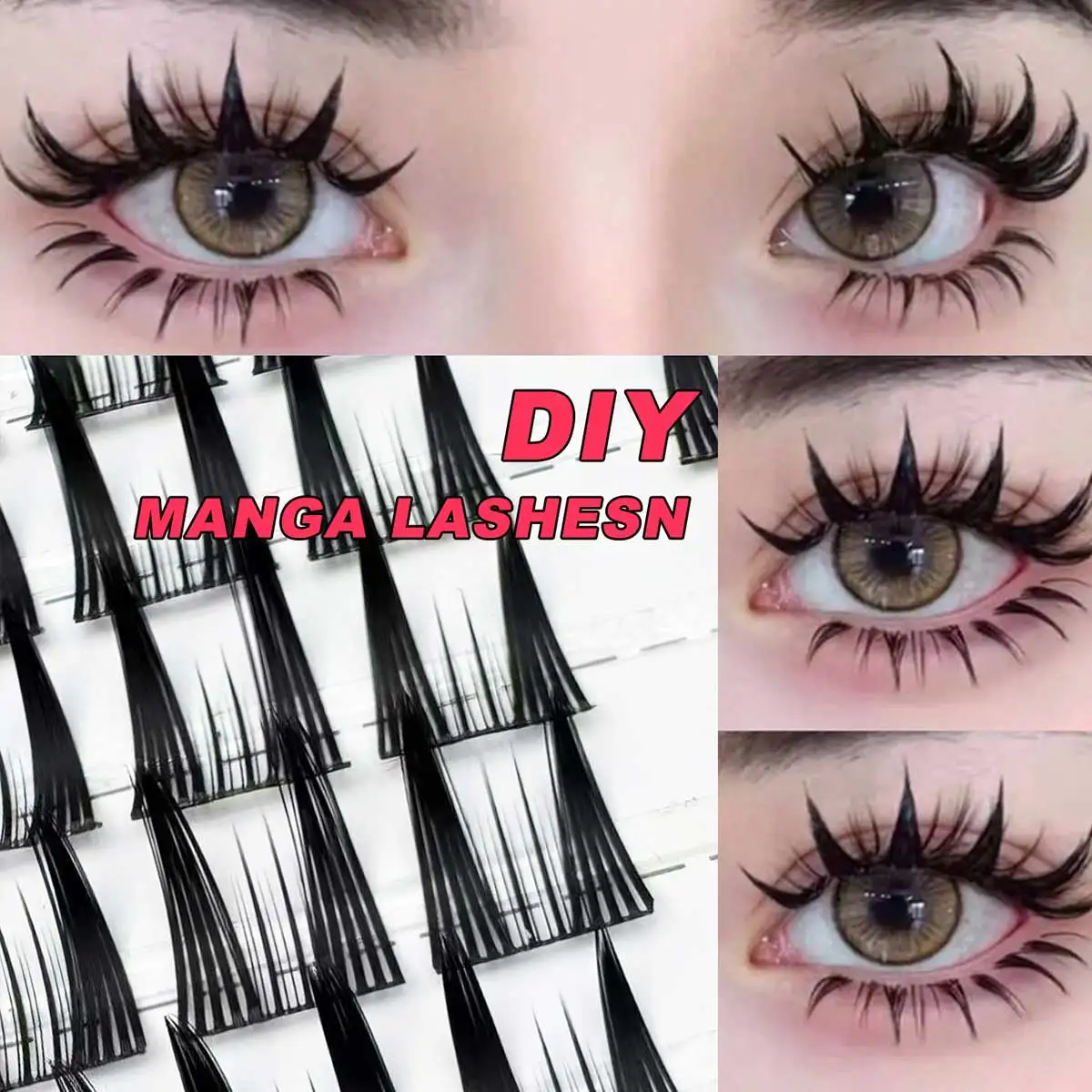 ขนตาล่าง 160 เส้น, ต่อขนตาด้วยตัวเองสำหรับคอสเพลย์, ช่อขนตา, แต่งหน้าแบบวิสปี้, ขนตาเดี่ยว วันฮาโลวีน คริสต์มาส