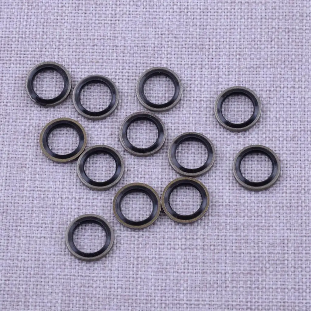 

12pcs/Set Black 12mm Fuel Line Sealing Washer Bolt Seal Fit for Dodge Ram Cummins 2500 3500 12V 24V 5.9L 6.7L Engine 3963983