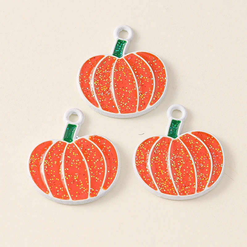 Leslie 10 stks Halloween Charms Leuke Griezelige Pompoen Charms Hanger voor Halloween Sieraden Maken Kettingen Oorbellen Armbanden DIY