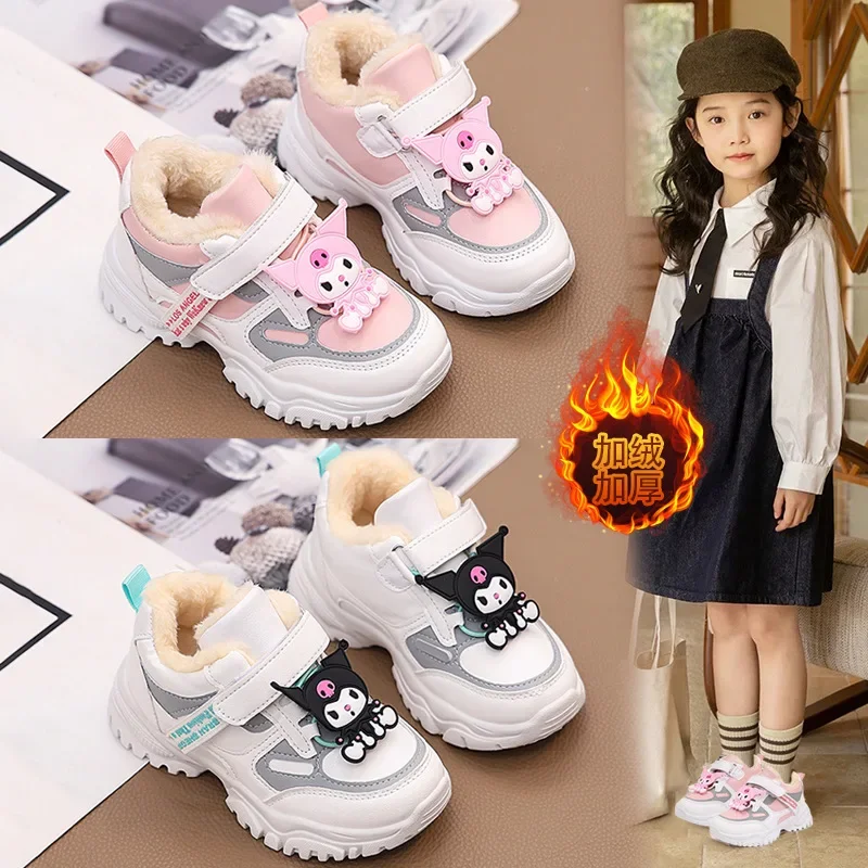 

Sanrio Kawaii Kuromi Girls Winter Running Shoes Anime Cartoon Cute Fashionable Exquisite Durable Students Sports Casual Sneakers