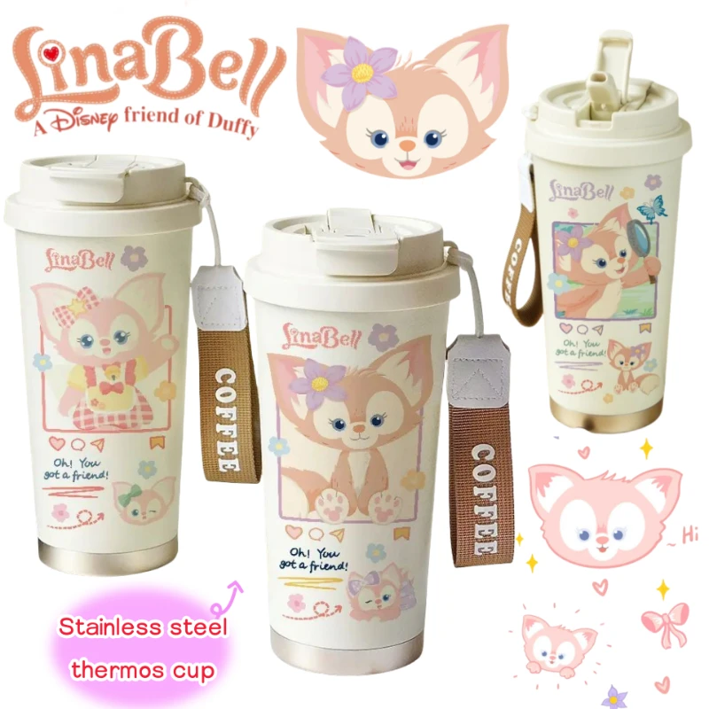 

Disney Linabell Stellalou Cartoon Cute Insulated Water Bottle, Large Capacity Stainless Steel Cup for Students and Campus Use