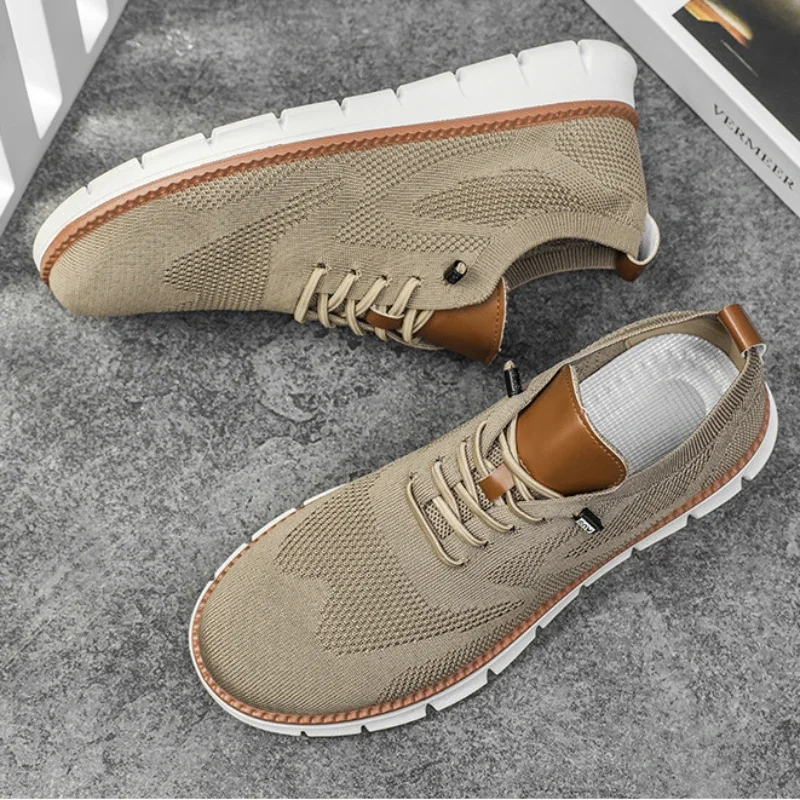 New Shoes for Men Loafers Trendy British Style Men\'s Casual Shoes Summer Mesh Breathable Lightweight Casual Sneakers Big Size 48