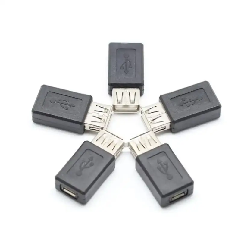 New Black USB 2.0 Type A Female to Micro USB B Female Adapter Plug Converter usb 2.0 to Micro usb connector wholesale