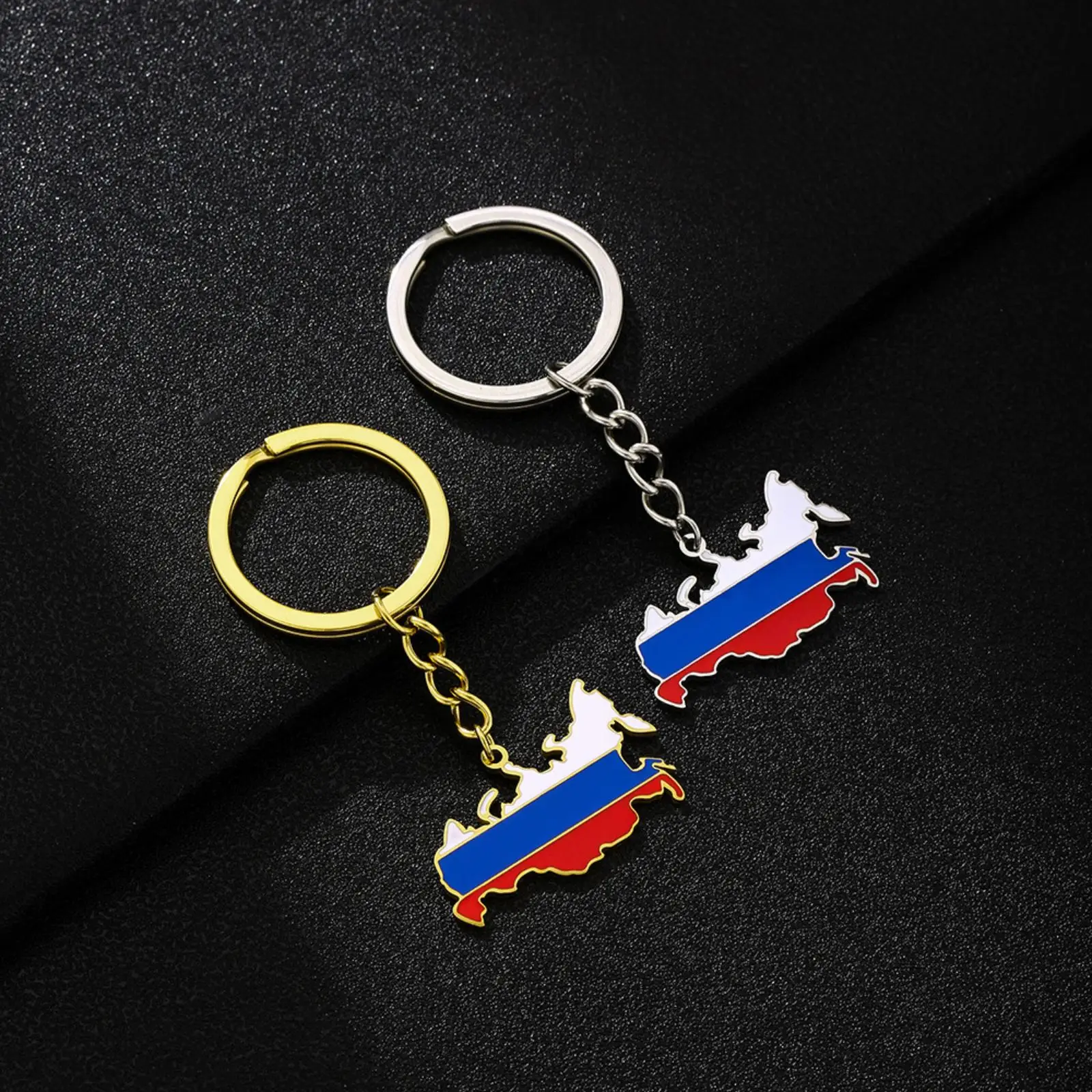 Russland-Kartenflaggen-Anhänger Schlüsselanhänger Edelstahl-Schmuck Schlüsselring Reisesouvenir Geschenk für Männer und Frauen – Detail 5
