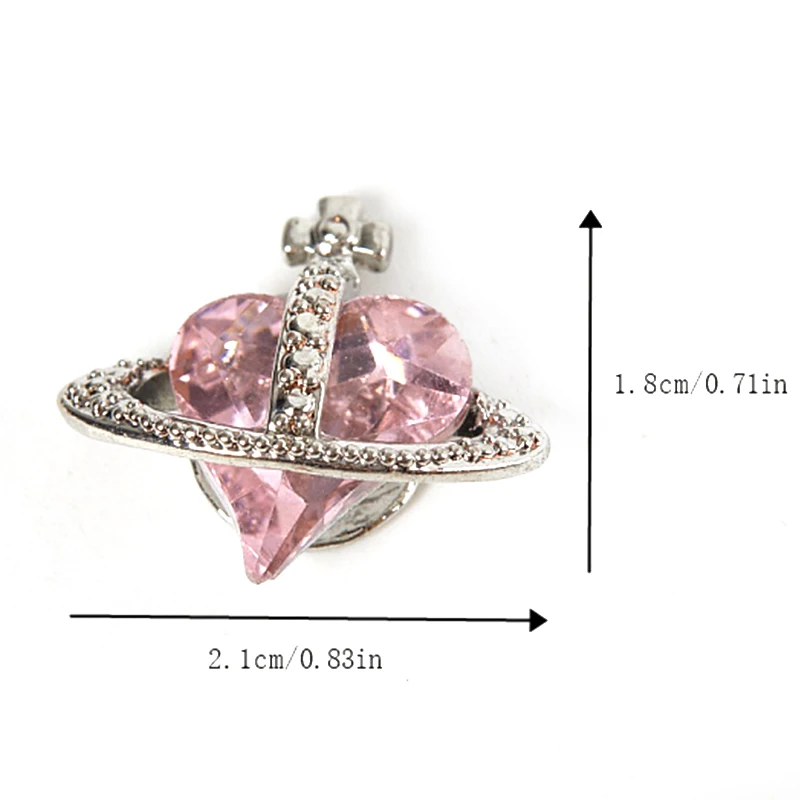 5pcs Crooked Tilted Heart Satellite Crystal Alloy Rhinestones Jewelry Nail Art Decorations Nails Accessories Charms Supplies