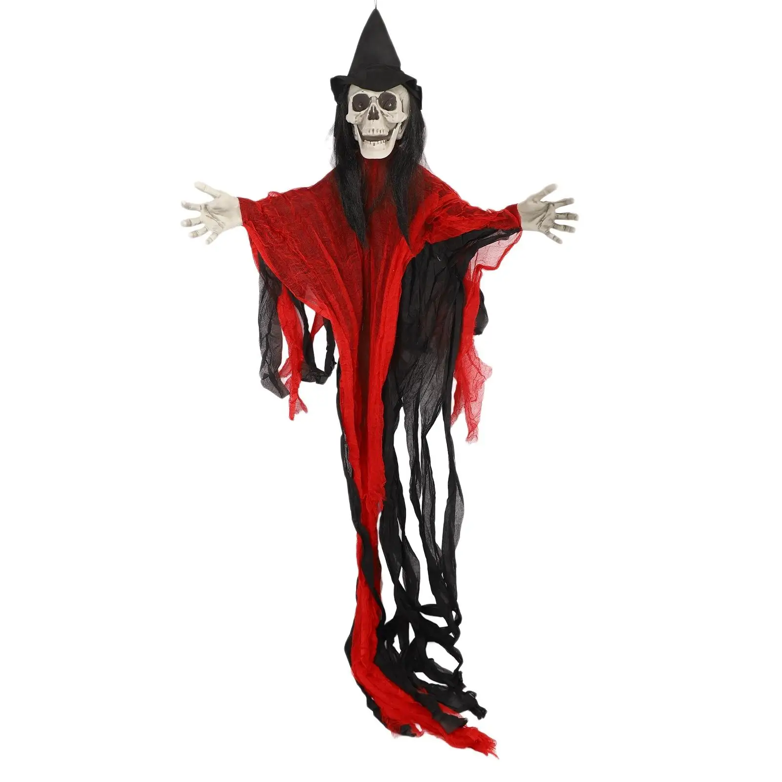 Battery Operated Flying Ghosts with Sound & Light - Electric Halloween Hanging Decorations for Home & Garden Party