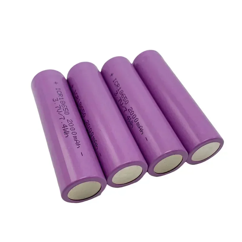 3.7V 2000mAh ICR18650 Large Capacity Li-ion Rechargeable Battery for High Intensity Flashlight Headlight Walkie Talkie