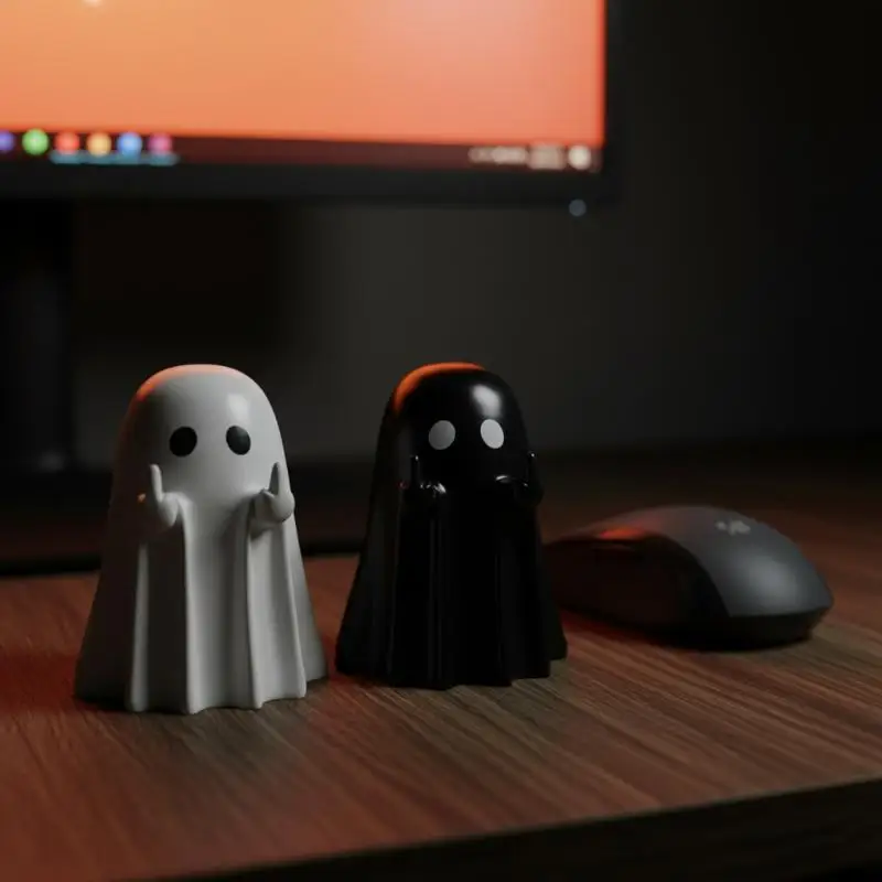 PVC Ghost Pen Holder Cute Spooky Pencil Rack Desk Storage Ornament Creative Kawaii Office Stationery Stand Halloween Gift