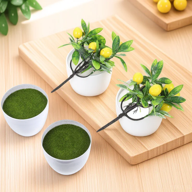 

2Pcs Artificial Lemon Tree Fake Plants Realistic Mini Bonsai Tree Home Decor Kitchen Office Decoration for Wedding Party Gifts