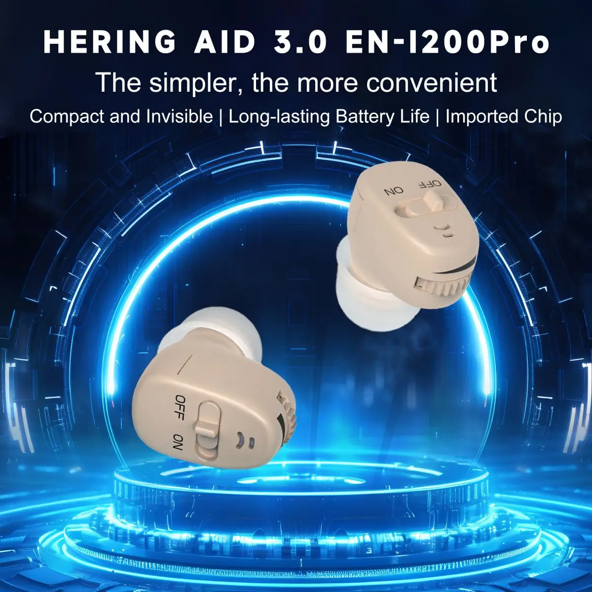 Tiny Hearing Aid, Compact and Invisible, Clear Sound, Long-lasting Batteries Life, Intelligent Noise Reduction Sound Amplifier - view 2