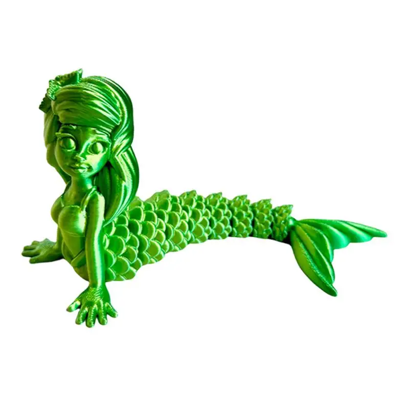 3D Cartoon Doll Toy Flexible Joints Doll Toy Mermaid Simulation Toy Figurines Water Toys Moveable Action Desktop Ornaments For