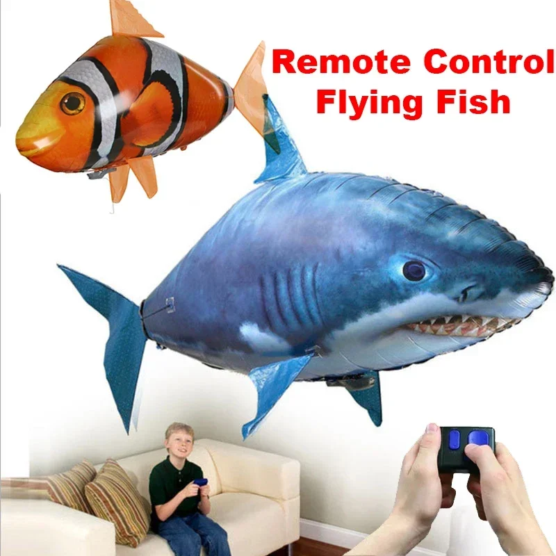 

1pc Remote Control Flying Air Balloons Shark Toys Air Swimming Fish Infrared RC Nemo Fly Clown Fish Cosplay Party Robots NO GAS