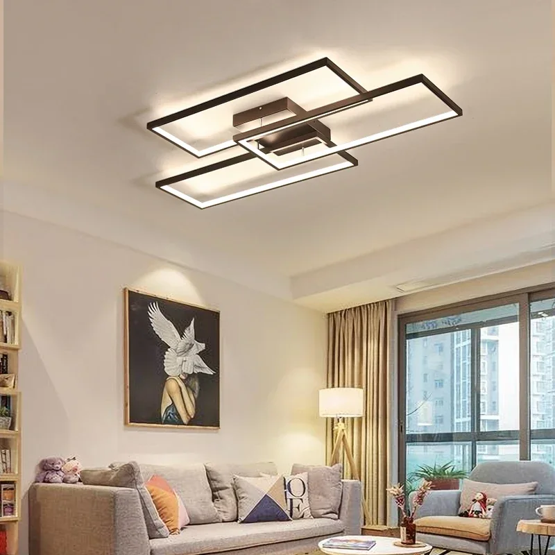 

Rectangle Acrylic Aluminum Modern Led Ceiling Lights for Living Room Bedroom White/Black Led Ceiling Lamp Fixtures AC85-265V