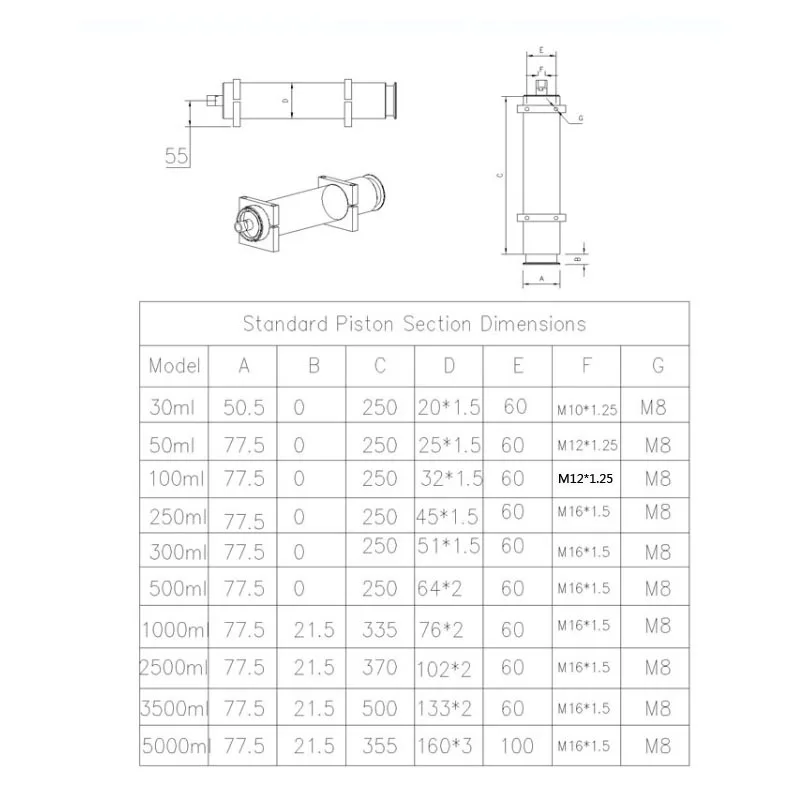 Pneumatic Cylinder Assembly for Filling Machine 100ml 300ml 500ml 1000ml, Piston Cylinder Parts for Pneumatic Filling Machine