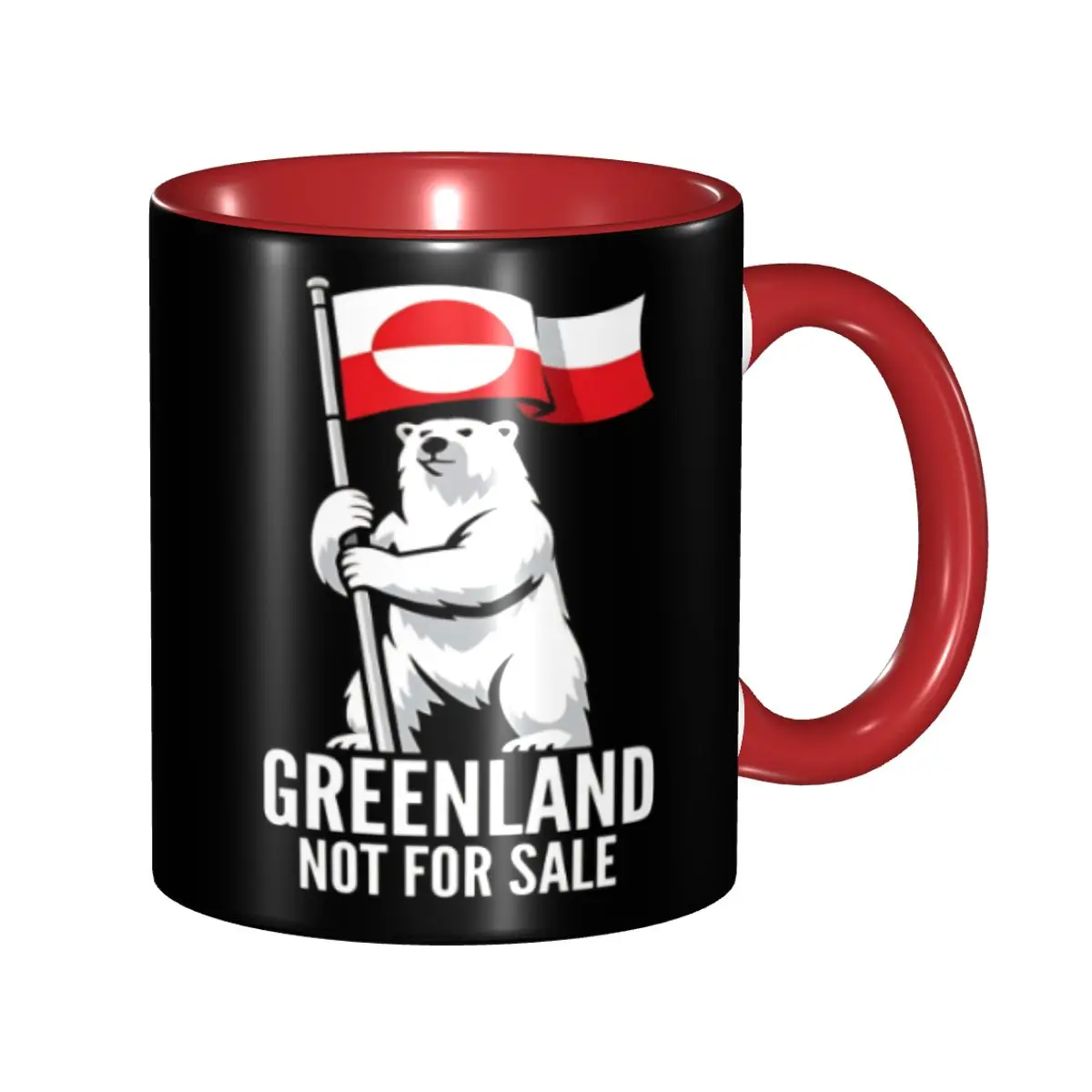 

Hands Off Greenland Is Not For Sale MGGA Merch Coffee Mug Cute Polar Bear Flags Polar Bear Flags Cup Gifts