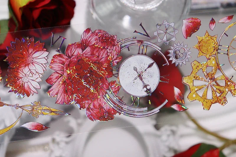 Dunkle Art blutige Uhr Shell hell glänzend Washi Pet Tape