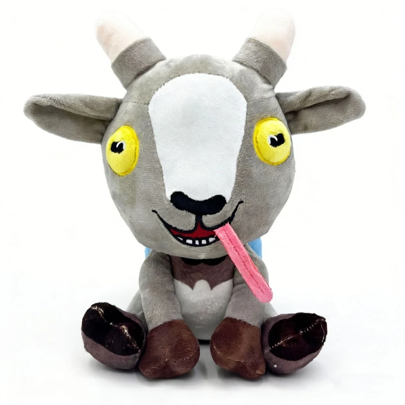 New Goat Simulator Plush Toy Soft Gray Animal With Long Funny Tongue Sitting Lying Doll Pillow Home Decor Birthday Festival Gift