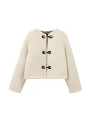 Thick Warm Faux Fur Jacket for Women, Long Sleeve Coat, Front Toggle, Female Outerwear, Chic Tops, Fashion