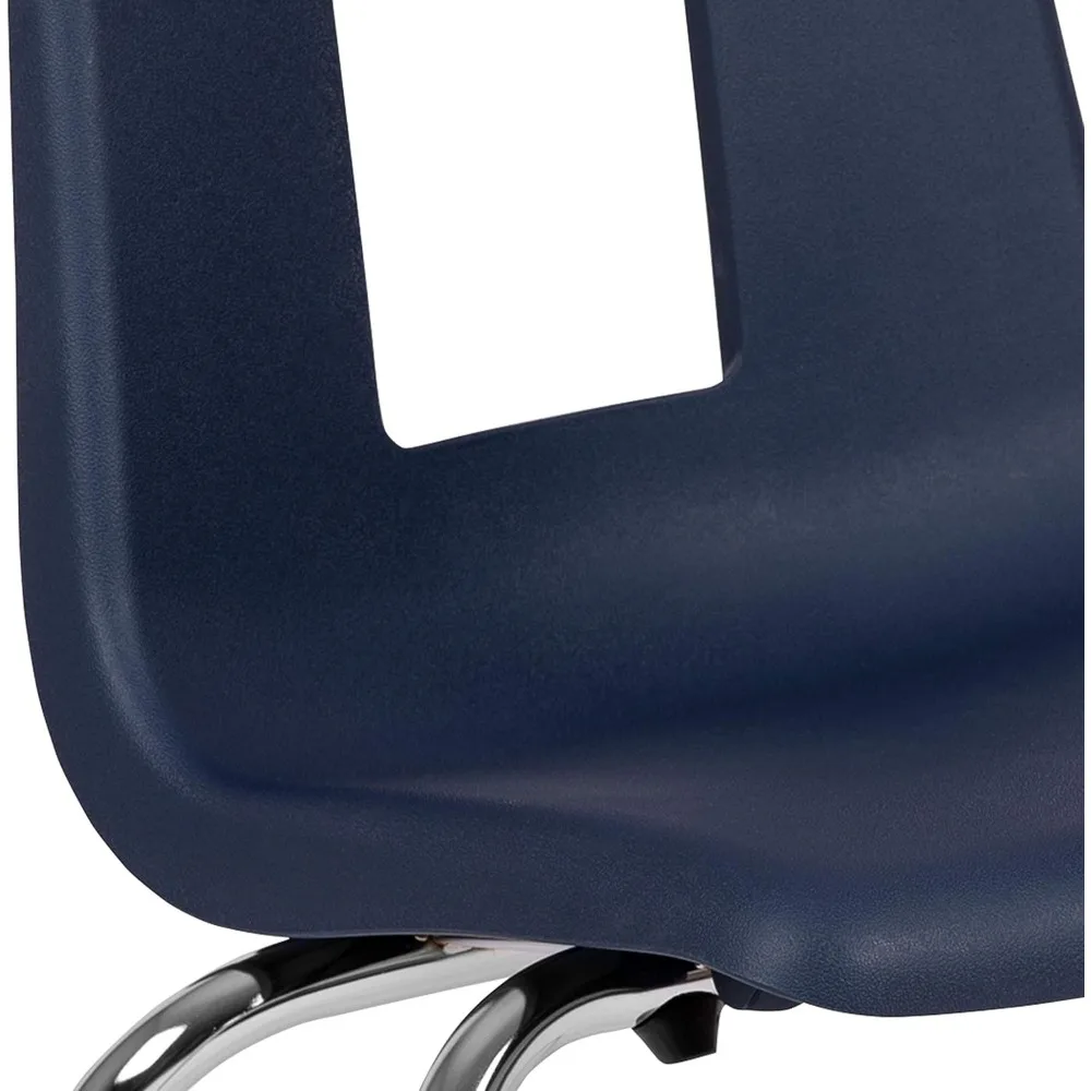 Chaise d'école empilable pour étudiants, chaises d'école, bleu marine, 16 po, paquet de 4