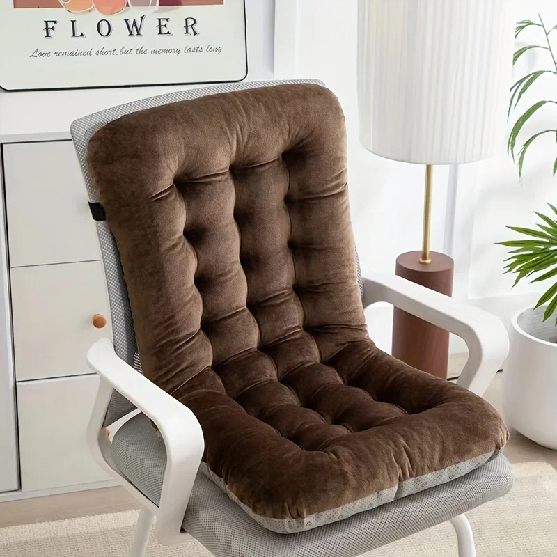 Soft Touch Chair Cushion with Back Support - Comfortable Polyester Desk Seat Pad for Office and Computer Chairs