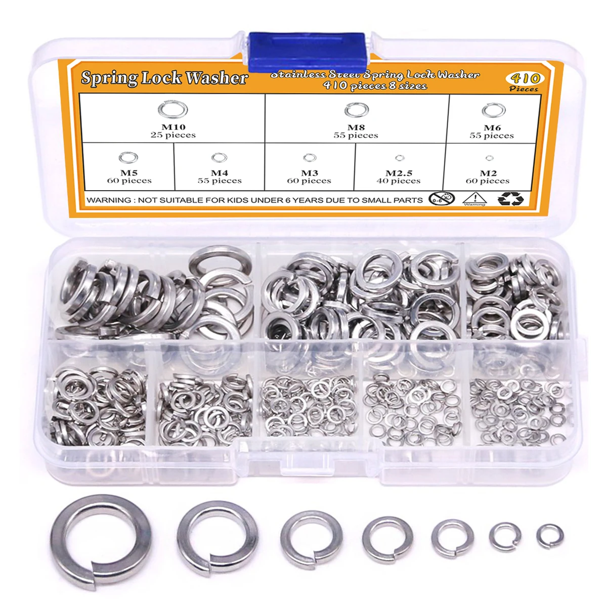 410 шт./600 шт., пружинные блокираторы из нержавеющей стали, 9 размеров M2 M2 M2, 5