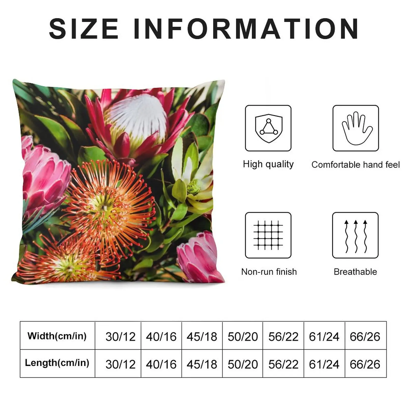 Colourful Protea Flowers in Loose Arrangement Throw Pillow Pillow Decor Pillow Covers Decorative