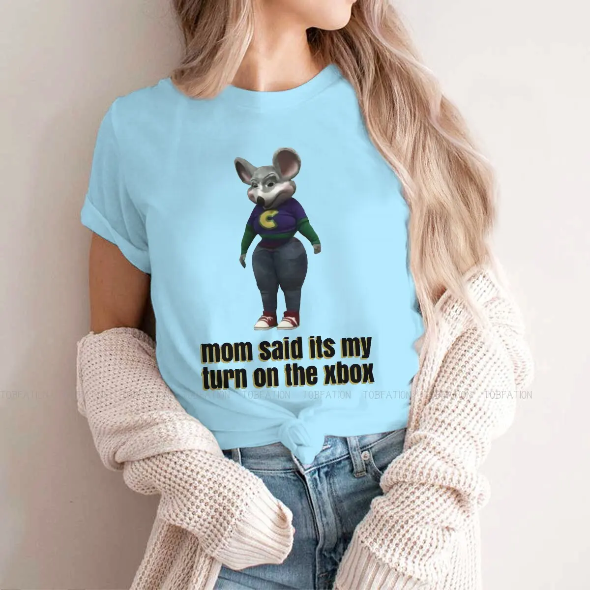 Mom Said Its My Turn On the Xbox  Casual TShirt Chuck E Cheese Dining Room Style Streetwear Casual T Shirt Girl Tee Unique